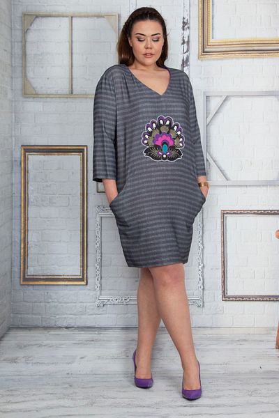 Şans Plus Size Tunic - Gray - Regular fit