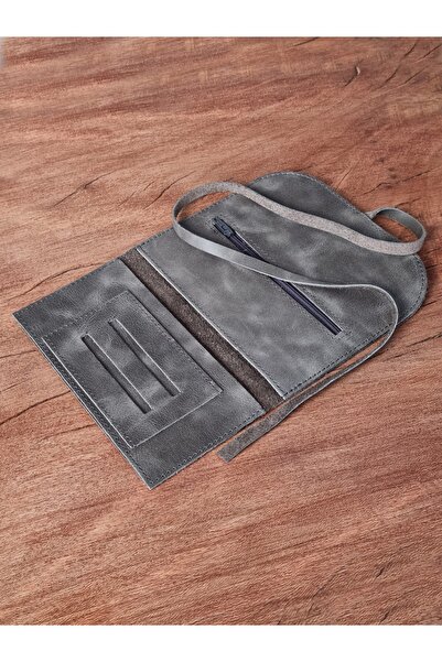 bouscrab Tütün Kesesi Cüzdan Ipli Tütün Çantası Tütünlük  Gri