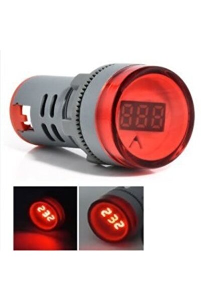 Genel Markalar Kırmızı Ac 60v- 500v Pano Tipi Voltmetre Yuvarlak Sinyal Lamba...