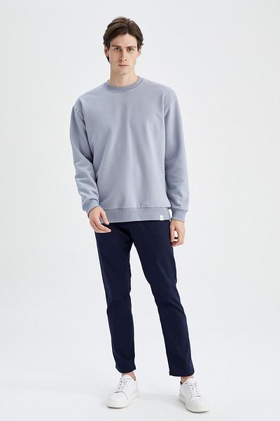 DeFacto Basic-Sweatshirt aus Baumwolle mit Rundhalsausschnitt in Oversize-Passform