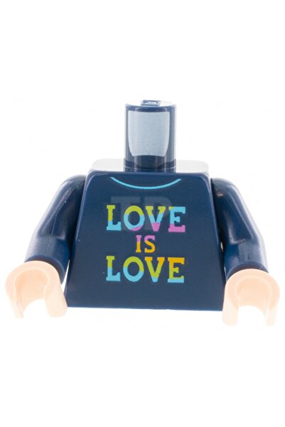 LEGO Orjinal Moc Custom Minifigür Minifigure Gövde Torso Lacivert Love Is Lov...