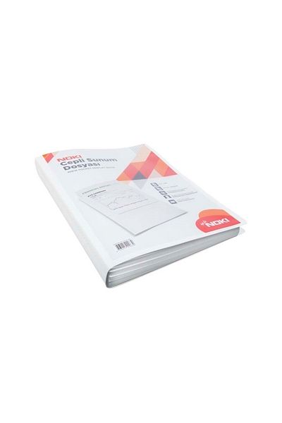 Noki Presentation File with Front Pocket A4 60 Pieces Gray