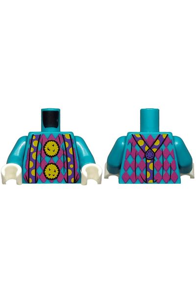 LEGO Original Moc Custom Mini Figure Mini Figure Body Torso Turquoise Clown Outfit