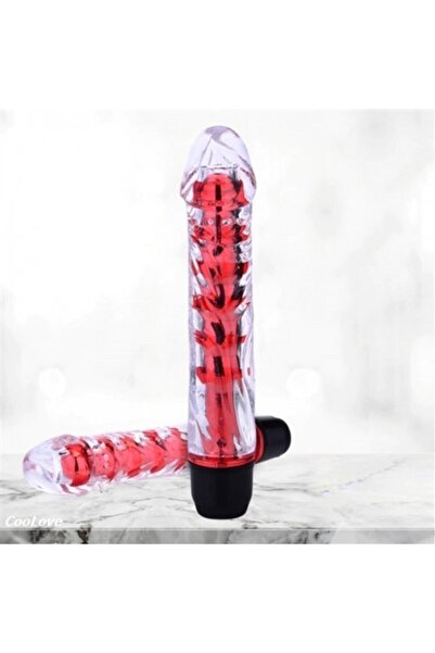 Titreşimli Vibratör Dildo Kırmızı Renk Tıbbi Silikon Başlıklı Titreşimli Vibratör