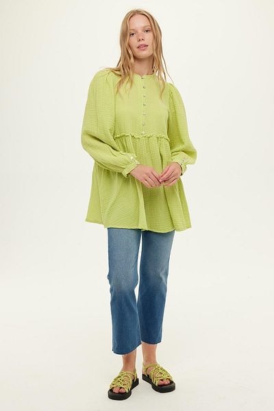 Manuka Denim Flare Trousers Blue