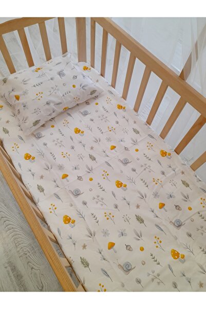 HEYBELİ ORGANİK %100 Pamuk Kumaş Bebek/çocuk Lastikli Çarşaf Seti // Yastık K...