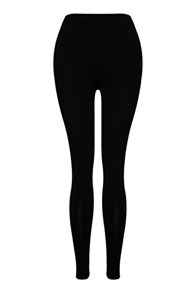 mis-san Siyah Klasik Kesim Basic Normal Bel Viscon Tayt