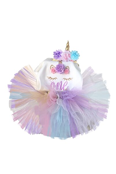 bbays new trend Gökkuşağı Unicorn Kız Çoçuk Tütü Etek,doğum Günü Etek,doğum G...