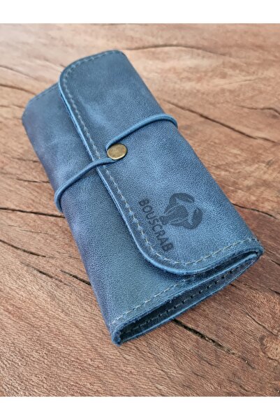 bouscrab Tütün Kesesi Cüzdan Tütünlük Gerçek Deri Açık Boyut: 13cm 19cm Kapalı Boyut: 7cm 13cm