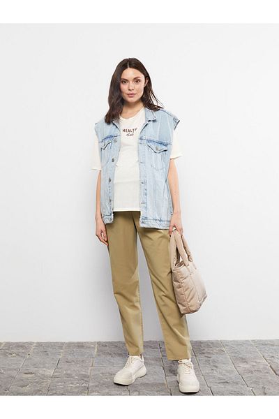 LC Waikiki Standard Fit Straight Pocket Detailed Maternity Trousers with Abdominal Panel