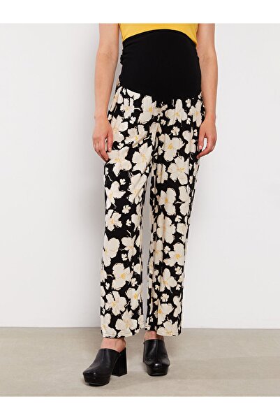 LC Waikiki Květinové těhotenské kalhoty s břišním panelem a elastickým pasem od Aymira Clothing