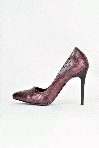 ALİS DRESS Claret Red Crocodile 11 cm Heeled Stiletto
