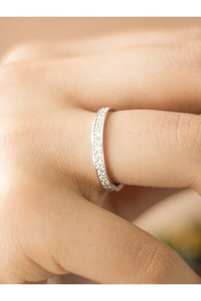 myorogold 14 Ayar Altın Beyaz Tamtur Yüzük