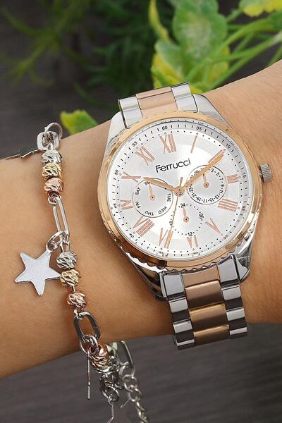 Ferrucci Metal Kadın Kol Saati Fc.13911m +(bileklik Hediyeli)