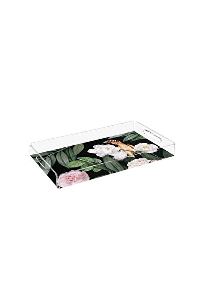 Adawall Parrot Flowers Plexi Tray - Pt2123- 40x24cm