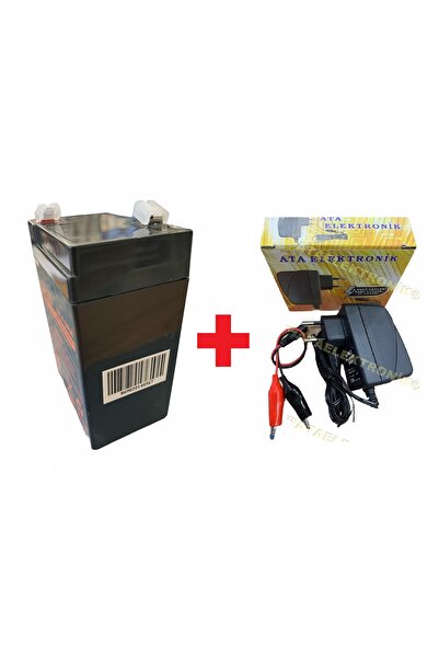 ATAELEKTRONİK 6v 4ah 6 Volt 4 Amper Kuru Bakımsız Işıldak Fener Aküsü Pili Ba...