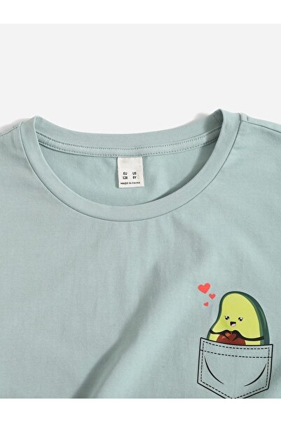 LePold Μπλουζάκι για κορίτσι/αγόρι με στάμπα με τσέπη αβοκάντο