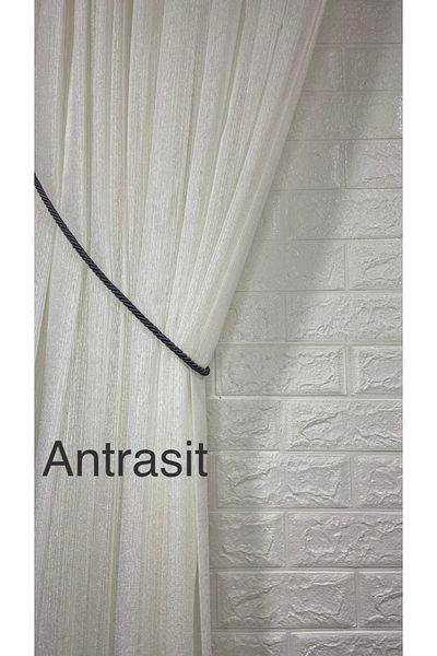 Helezoni Double Breasted Curtain Tulle Background Collection Rope Cord Braçol 300 Cm (1 Piece)
