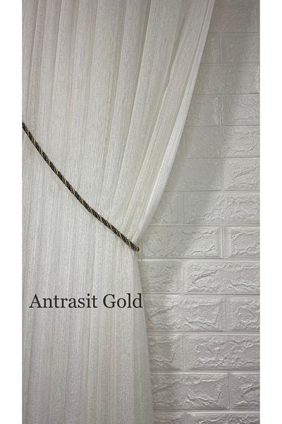 Helezoni Double Breasted Curtain Tulle Background Collection Rope Cord Braçol 300 Cm (1 Piece)