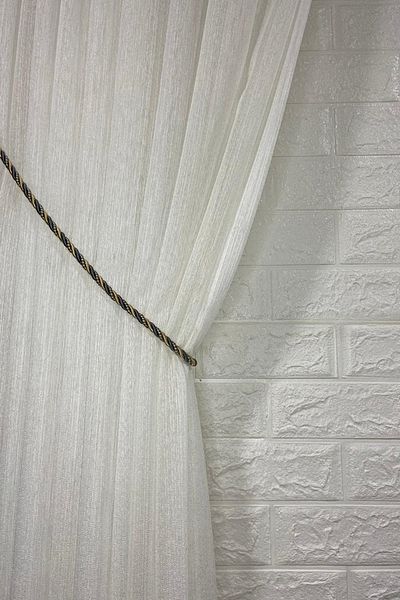 Helezoni Double Breasted Curtain Tulle Background Collection Rope Cord Braçol 300 Cm (1 Piece)