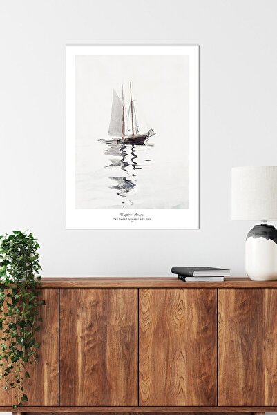 DUWART Premium Çerçevesiz Poster Winslow Homer Two Masted Schooner With Dory ...