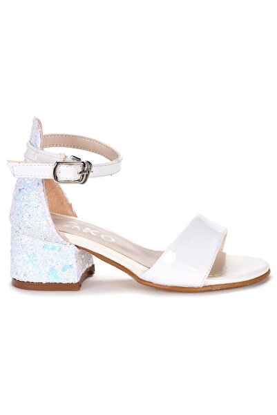 KARAMAZI 768 Ayna Çam Günlük Kız Çocuk 3 Cm Topuk Sandalet Ayakkabı