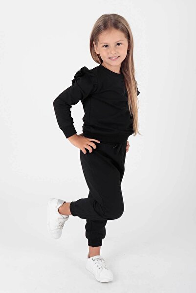 AHENGİM Girl's Ruffle Tracksuit Set Ak2203
