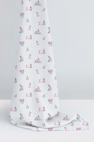 DEUX LAPINS 100X100 cm Baby Muslin Blanket - Lapin Rose Pattern