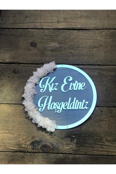Evsay Pleksi Kapı Süsü Kız Evine Hoşgeldiniz Yazılı 18 Cm