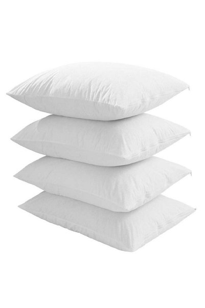 Nasır Home 100% Cotton 4 Pieces White Inner Lining White Pillow Case with Thi...