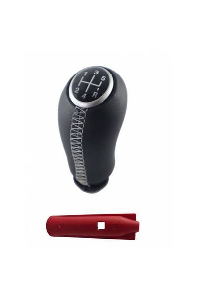 arotomarket Megane 2 3 Clio 3 4 Fluence Scenic Kangoo Leather Gear Shift Knob with Black Chrome Cover