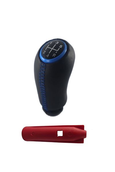 arotomarket Megane 2 Leather Gear Shift Knob Black with Blue Cover