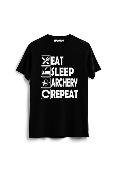 hakuof Μπλουζάκι Eat Sleep Archery Repeat