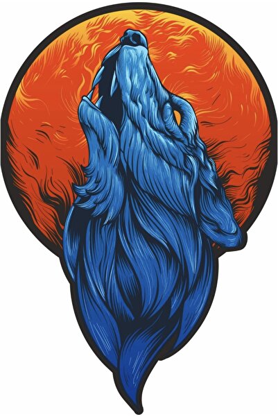MegaSticker ملصق Howling Wolf 20 سم لخوذة الدراجة النارية والكمبيوتر المحمول ...