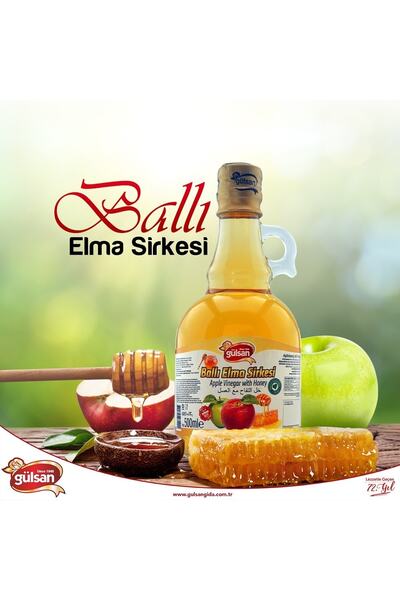 gülsan Apple Cider Vinegar with Honey Bottle 500 ML.Gulsan