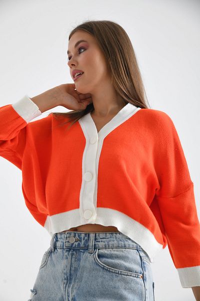 VOLT CLOTHİNG Damen Strickjacke mit Knopfleiste, kurzer Oversize-Cardigan aus Strick