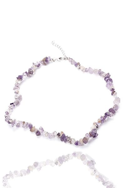 Tesbih Atölyesi Certified Natural Amethyst Broken Stone Necklace