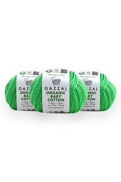 Gazzal Βιολογικό βαμβάκι μωρού 50 gr 3 Συσκευασία 100% οργανικό βαμβάκι πλεκτό κλώνο Taka Yarn (421 Obc)