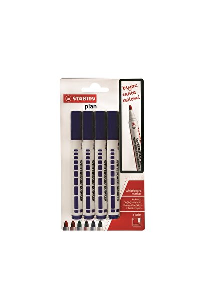 Stabilo Plan Beyaz Tahta Kalem 4'lü Mavi
