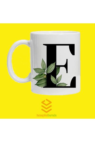 hesaplisiburada كوب زجاجي مطبوع عليه حرف E