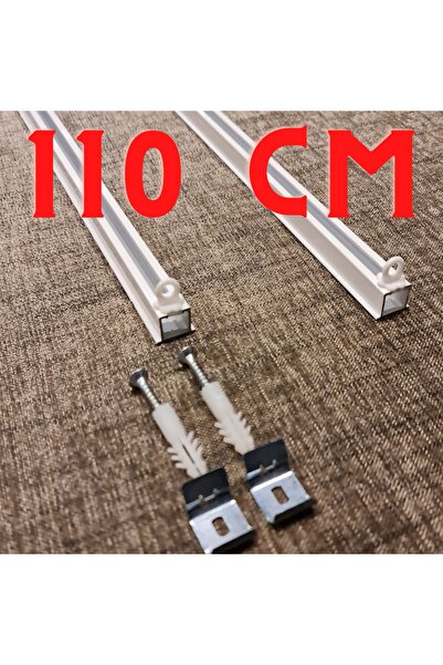 GARDINESTAN JUNG CFO GmbH Tek Kanallı Beyaz Alüminyum Ray (tekli Korniş)+metal Portray (otel,balkon,ev,kabin,duş Ve Çok Yönlü)