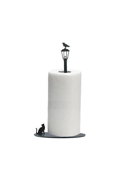 Shopdekorasyon Държач за кухненска хартия Bird and Cat - Метален държач за салфетки