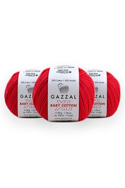 Gazzal Baby Cotton Xl 50 gr 3 Pack Amigurimi Punch Χειροποίητο Πλεκτό Κλωστή Taka Yarn (3458 Xl)