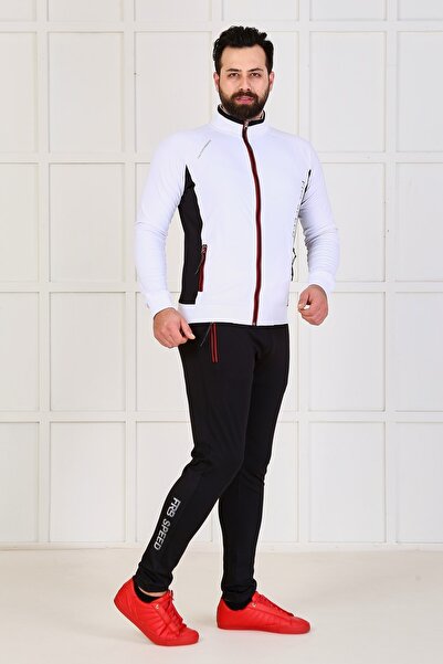 FEROBİ Erkek Fermuarlı Likralı Diz Yapmayan Dalgıç Eşofman Takımı