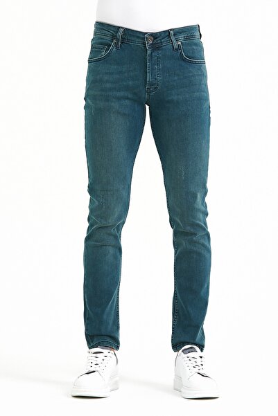 Digital Jeans Dar Kesim Erkek Yeşil Renk Kot Pantolon