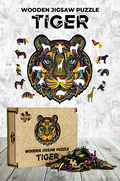 KİDSSAN Ahşap Mandala Puzzle Şekilli Özel Kesim Puzzle-yapboz (KAPLAN)