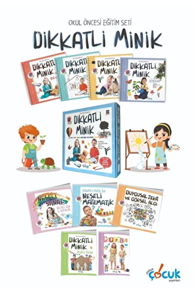 Dikkat Çocuk Yayınları Dikkatli Minik Okul Öncesi Eğitim Seti 10 Kitap Dikkat...