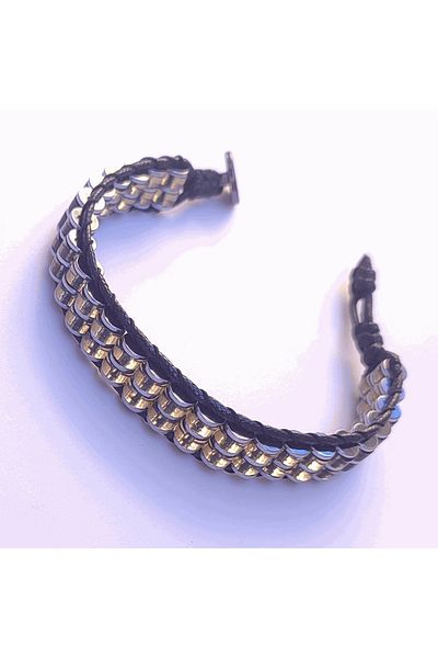 Clays Jewellery Smoky Quartz Hematite Stone Cylinder Bracelet
