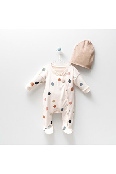 by bubbles ثوب فضفاض للأطفال باللون البيج مع أحذية للأولاد والبنات - منقط، 0-...