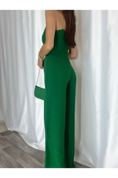 Secret Passion Lingerie Stil Culoare Verde Tesatura creponata elastica Bretele Decolteu dublu Rochie lunga de seara Salopeta 582101   697
